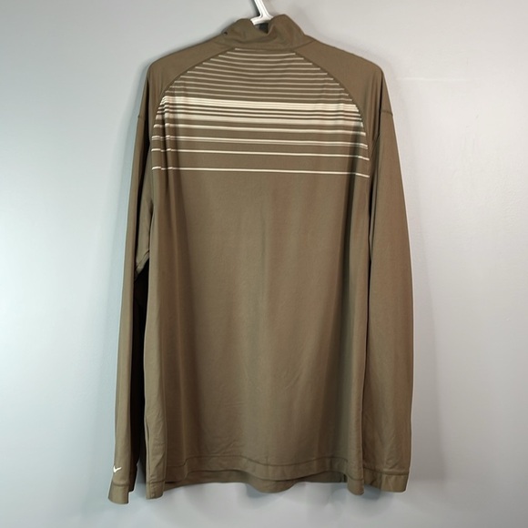 Nike Golf Men’s Fit Dry 1/4 Zip Brown Striped Shirt Brown Cream Striped Size XL - Picture 7 of 12